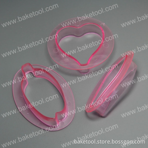 Plastic Big Chinese Orchid Press Cake Fondant Mold Cake Stamps set in Transparent Pink
